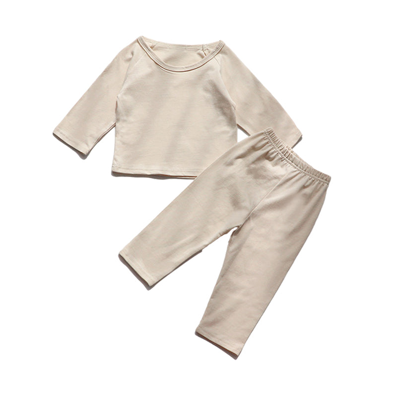 2 Pieces Set Baby Kid Unisex Solid Color Tops And Pants Wholesale 220831255