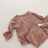 Load image into Gallery viewer, 2 Pieces Set Baby Kid Unisex Solid Color Tops And Pants Wholesale 220831255
