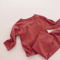 Load image into Gallery viewer, 2 Pieces Set Baby Kid Unisex Solid Color Tops And Pants Wholesale 220831255
