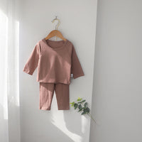 Load image into Gallery viewer, 2 Pieces Set Baby Kid Unisex Solid Color Tops And Pants Wholesale 220831255
