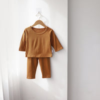 Load image into Gallery viewer, 2 Pieces Set Baby Kid Unisex Solid Color Tops And Pants Wholesale 220831255
