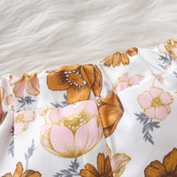 Load image into Gallery viewer, 2 Pieces Set Baby Girls Solid Color Bow Print Tops And Flower Pants Wholesale 220831407
