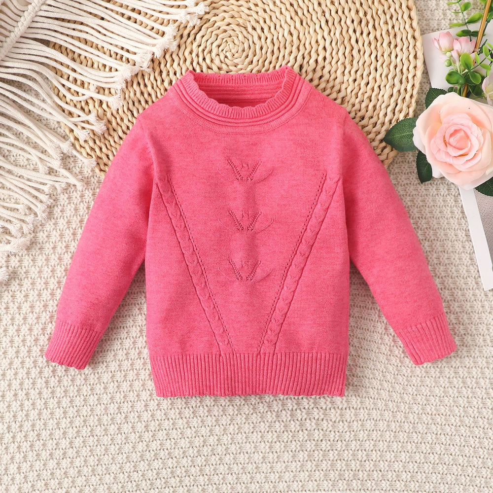 Baby Kid Girls Solid Color Crochet Sweaters Knitwear Wholesale 220831410
