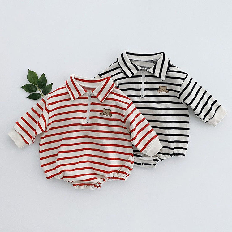 Baby Unisex Striped Rompers Wholesale 220831439