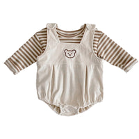Load image into Gallery viewer, 2 Pieces Set Baby Unisex Striped Tops And Animals Rompers Wholesale 220831440
