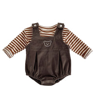 Load image into Gallery viewer, 2 Pieces Set Baby Unisex Striped Tops And Animals Rompers Wholesale 220831440
