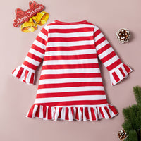 Load image into Gallery viewer, Baby Kid Girls Striped Animals Christmas Dresses Wholesale 220831447
