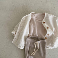 Load image into Gallery viewer, Baby Unisex Solid Color Muslin&amp;Ribbed Pants Wholesale 220831458
