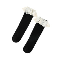 Load image into Gallery viewer, Girls Embroidered Muslin&amp;Ribbed Accessories Socks Wholesale 22083148
