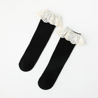 Load image into Gallery viewer, Girls Embroidered Muslin&amp;Ribbed Accessories Socks Wholesale 22083148
