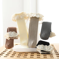 Load image into Gallery viewer, Girls Embroidered Muslin&amp;Ribbed Accessories Socks Wholesale 22083148
