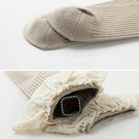 Load image into Gallery viewer, Girls Embroidered Muslin&amp;Ribbed Accessories Socks Wholesale 22083148
