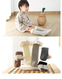 Load image into Gallery viewer, Girls Embroidered Muslin&amp;Ribbed Accessories Socks Wholesale 22083148
