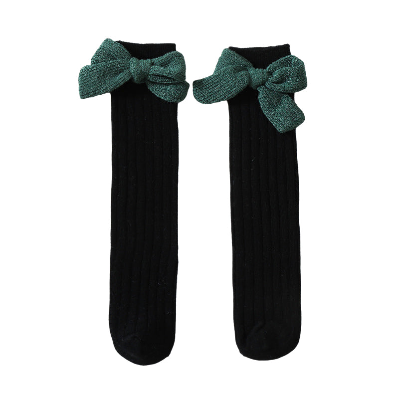 Girls Solid Color Bow Accessories Socks Wholesale 220831504