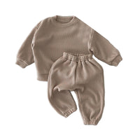 Load image into Gallery viewer, 2 Pieces Set Baby Unisex Solid Color Tops And Pants Wholesale 220831508
