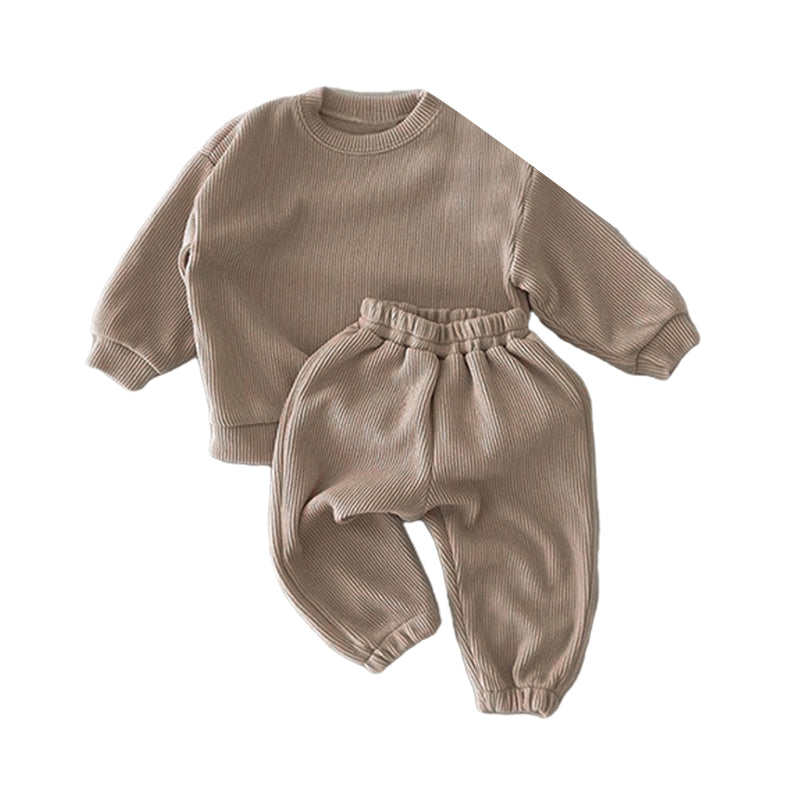 2 Pieces Set Baby Unisex Solid Color Tops And Pants Wholesale 220831508