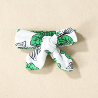 Load image into Gallery viewer, 4 Pieces Set Baby Girls Letters Print Rompers And Flower Pants And Hats And Bow Headwear Wholesale 220831540
