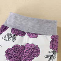 Load image into Gallery viewer, 4 Pieces Set Baby Girls Letters Print Rompers And Flower Pants And Hats And Bow Headwear Wholesale 220831540
