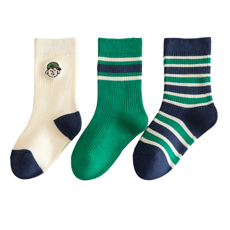 Unisex Striped Color-blocking Embroidered Accessories Socks Wholesale 220831548