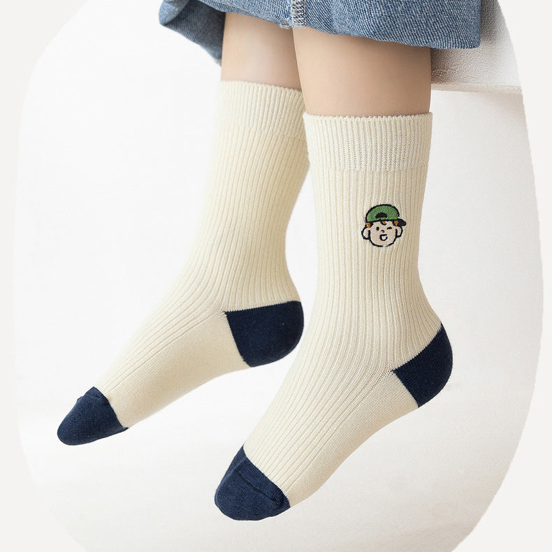 Unisex Striped Color-blocking Embroidered Accessories Socks Wholesale 220831548