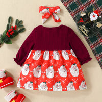 Load image into Gallery viewer, Baby Girls Cartoon Bow Print Christmas Dresses Wholesale 220831581
