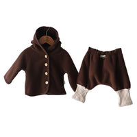 Load image into Gallery viewer, 2 Pieces Set Baby Girls Solid Color Jackets Outwears And Pants Wholesale 22083170
