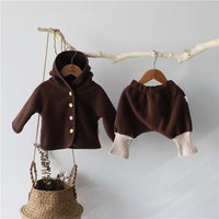 Load image into Gallery viewer, 2 Pieces Set Baby Girls Solid Color Jackets Outwears And Pants Wholesale 22083170
