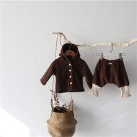 Load image into Gallery viewer, 2 Pieces Set Baby Girls Solid Color Jackets Outwears And Pants Wholesale 22083170
