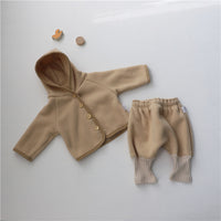 Load image into Gallery viewer, 2 Pieces Set Baby Girls Solid Color Jackets Outwears And Pants Wholesale 22083170
