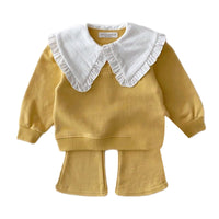 Load image into Gallery viewer, 2 Pieces Set Baby Kid Girls Color-blocking Tops And Solid Color Pants Wholesale 220902103
