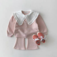 Load image into Gallery viewer, 2 Pieces Set Baby Kid Girls Color-blocking Tops And Solid Color Pants Wholesale 220902103
