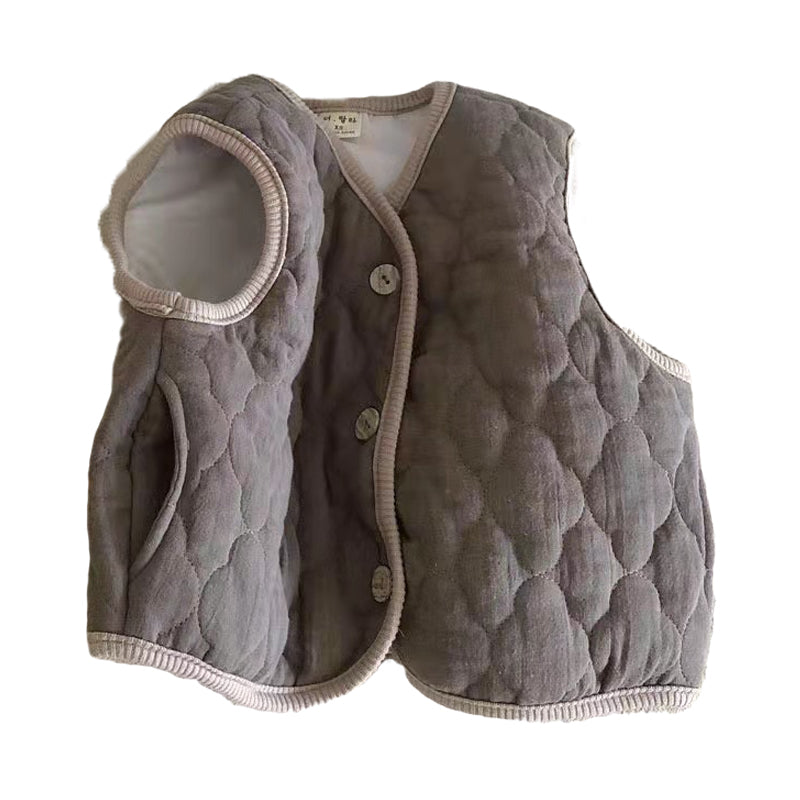 Baby Kid Unisex Solid Color Vests Waistcoats Wholesale 220902106