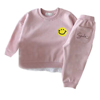 Load image into Gallery viewer, 2 Pieces Set Baby Kid Unisex Expression Print Hoodies Swearshirts And Letters Pants Wholesale 220902128
