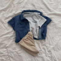 Load image into Gallery viewer, 2 Pieces Set Baby Kid Unisex Solid Color Shirts And Shorts Wholesale 220902156
