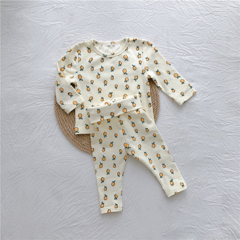 2 Pieces Set Baby Kid Unisex Fruit Print Tops And Pants Wholesale 22090216