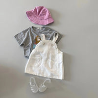Load image into Gallery viewer, 2 Pieces Set Baby Kid Girls Flower Blouses And Solid Color Dresses Wholesale 220902161
