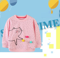 Load image into Gallery viewer, Baby Kid Girls Polka dots Cartoon Print Hoodies Swearshirts Wholesale 22090218
