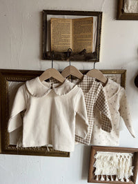 Load image into Gallery viewer, Baby Kid Girls Solid Color Flower Checked Tops Wholesale 220902192
