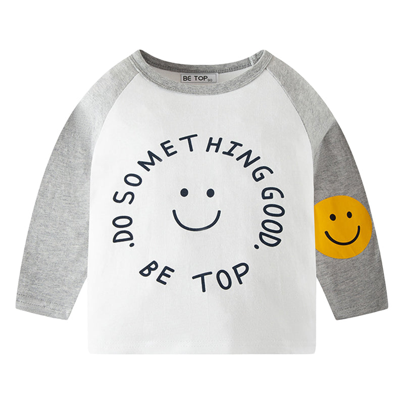 Baby Kid Unisex Letters Color-blocking Cartoon Expression Tops Wholesale 220902222