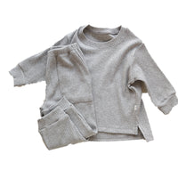 Load image into Gallery viewer, 2 Pieces Set Baby Kid Girls Solid Color Tops And Pants Wholesale 220902239
