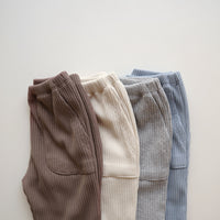 Load image into Gallery viewer, 2 Pieces Set Baby Kid Girls Solid Color Tops And Pants Wholesale 220902239
