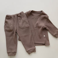 Load image into Gallery viewer, 2 Pieces Set Baby Kid Girls Solid Color Tops And Pants Wholesale 220902239
