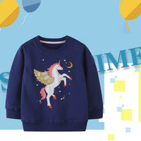 Load image into Gallery viewer, Baby Kid Girls Unicorn Hoodies Swearshirts Wholesale 22090226

