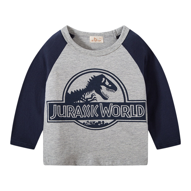 Baby Kid Boys Color-blocking Dinosaur Tops Wholesale 22090227