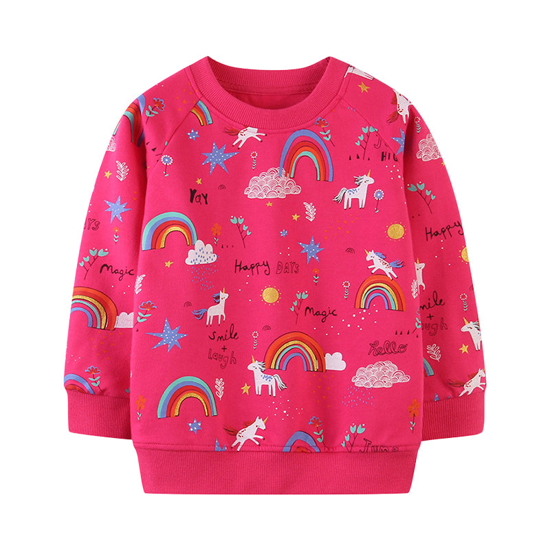 Baby Kid Girls Rainbow Hoodies Swearshirts Wholesale 22090229