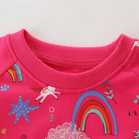 Load image into Gallery viewer, Baby Kid Girls Rainbow Hoodies Swearshirts Wholesale 22090229
