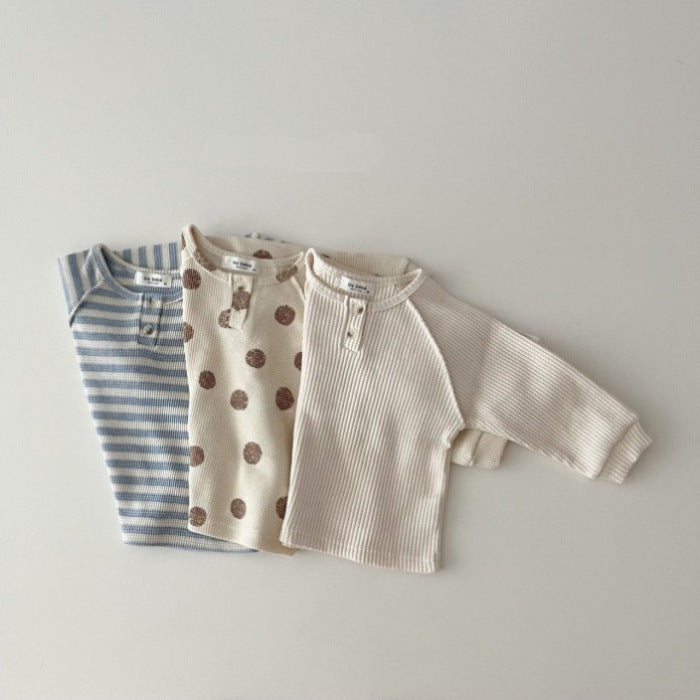 Baby Kid Unisex Striped Polka dots Tops Wholesale 220902328