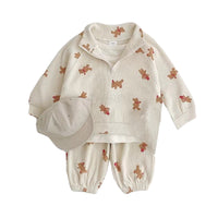 Load image into Gallery viewer, 2 Pieces Set Baby Kid Girls Flower Animals Print Tops And Pants Wholesale 220902401
