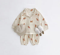 Load image into Gallery viewer, 2 Pieces Set Baby Kid Girls Flower Animals Print Tops And Pants Wholesale 220902401
