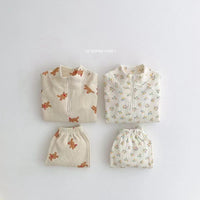 Load image into Gallery viewer, 2 Pieces Set Baby Kid Girls Flower Animals Print Tops And Pants Wholesale 220902401
